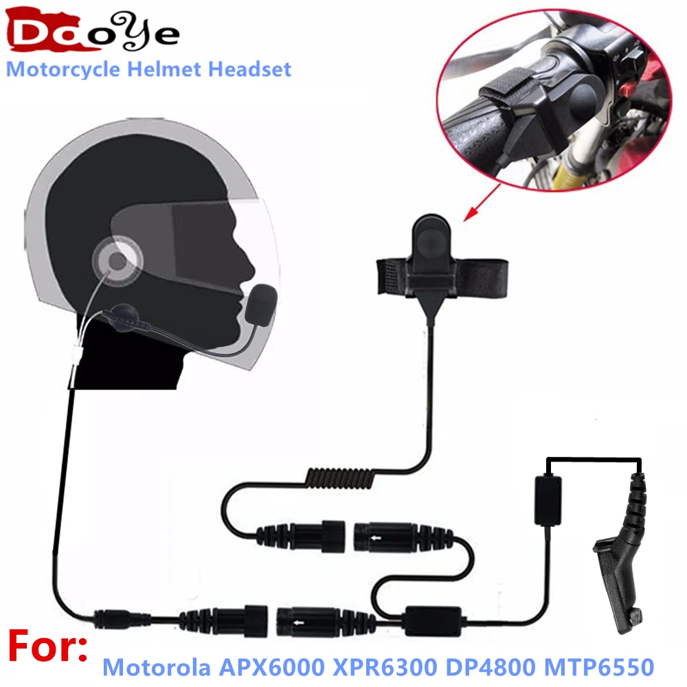 Helmet Headset PTT Motorcycle Headphone For Motorola APX6000 XPR6300 DP4800 MTP6550 XIR-P8268 DGP4150 MTP830S Ham Radio air tube throat vibration mic headset z tactical u94 ptt for motorola xir p8268 apx6000 dp3400 dp4800 xpr6300 mtp6550 radio