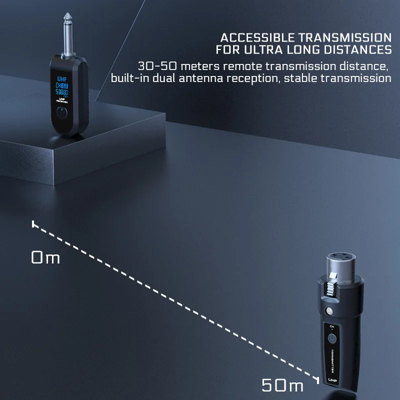 Wireless Microphone Transmitter Receiver System 2.4G XLR for Audio Mixer