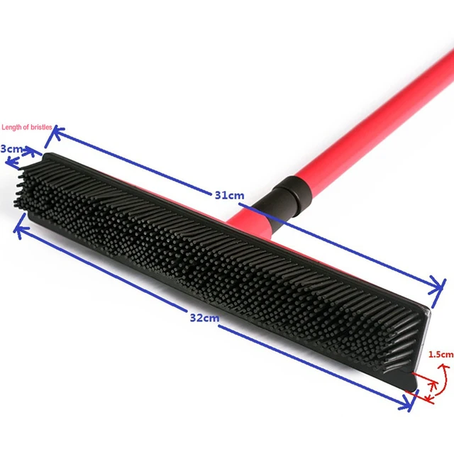 Rubber Broom and Squeegee with 50 in. Metal Handle.