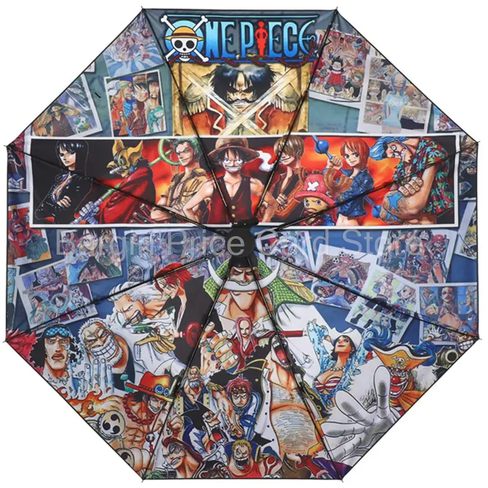 

One Piece Luffy Zoro Nami Umbrella for Men Full Automatic Folding 10 Bone Parasol Anti-sunshine UV Anime Cartoon Students Boys