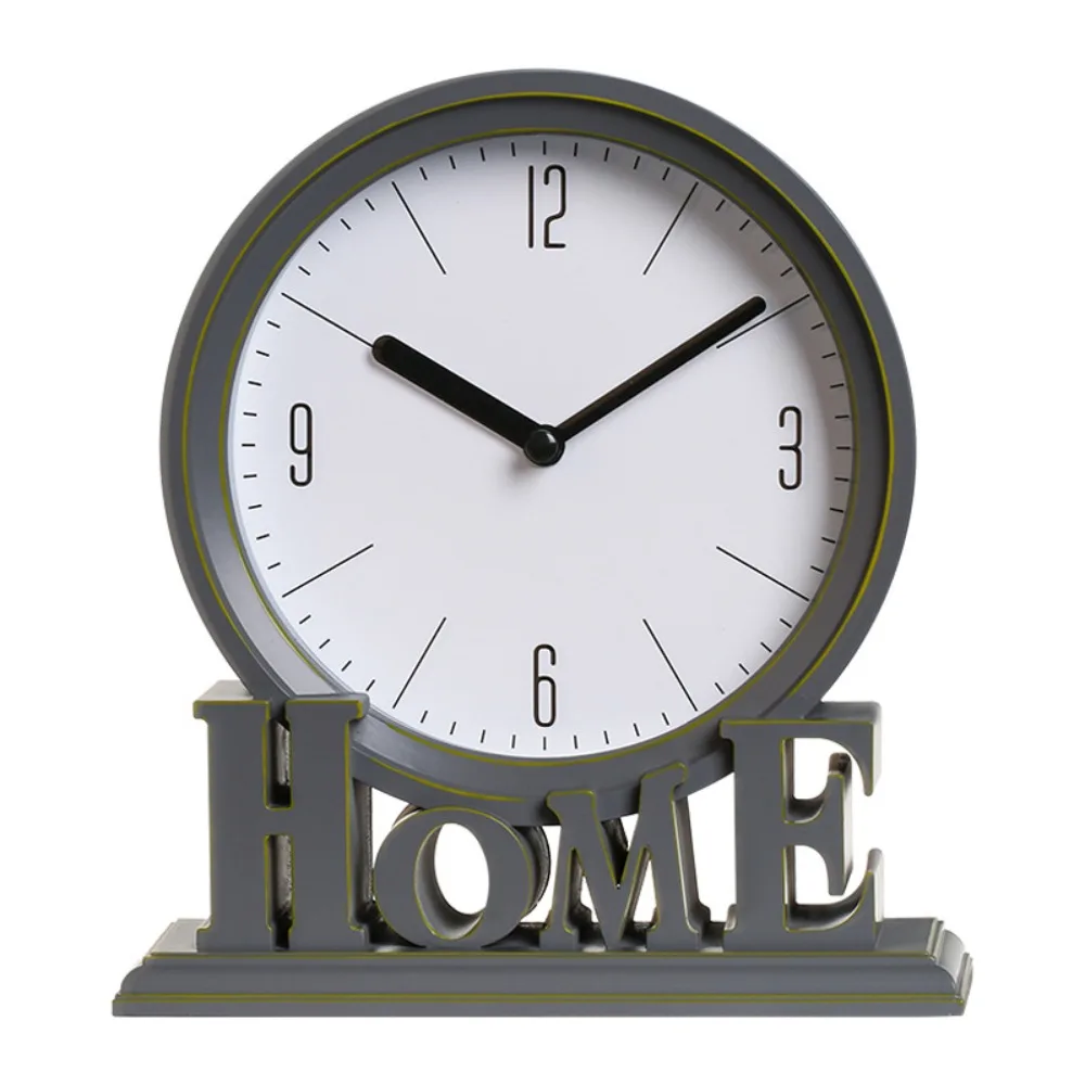 שעון שולחן בסגנון וינטאג' איכותי בסגנון נורדי ללא קרעים, שקט, מופעל באמצעות סוללה, עם מחוגים עגולים, מתאים לדורמים