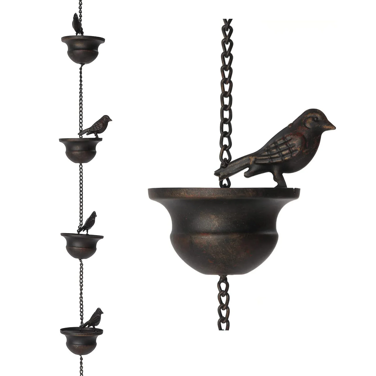 

Outdoor Mobile Birds Rain Chain Hummingbird Chain Tools for Gutters Landscape Hanging Decor