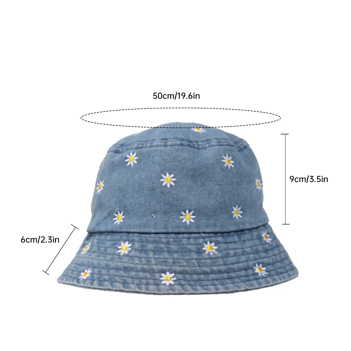 Outdoor Fisherman Hat for Women 2025 New Summer Large Head Circumference Sun Hat with Sun Protection and Uv Protection, Embroidered with Small Flowers for Autumn