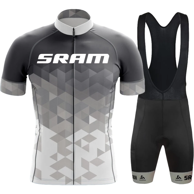 Men's Cycling Outfit Set Mtb Suit SRAM Clothing Man Laser Cut Summer Jersey 2025 Bib Road Bike Uniform Blouse Jerseys Clothes 3