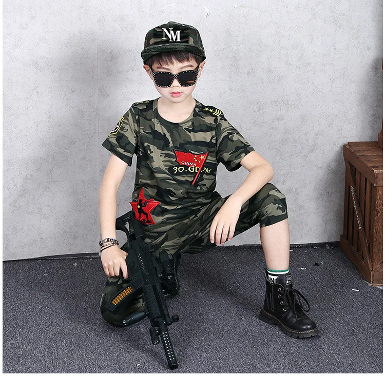 Summer Baby Boys Clothes Set Short Sleeve T-shirt Pants Outfits Fashion Camouflage Kids Costume 2024 New Children Clothing Suits