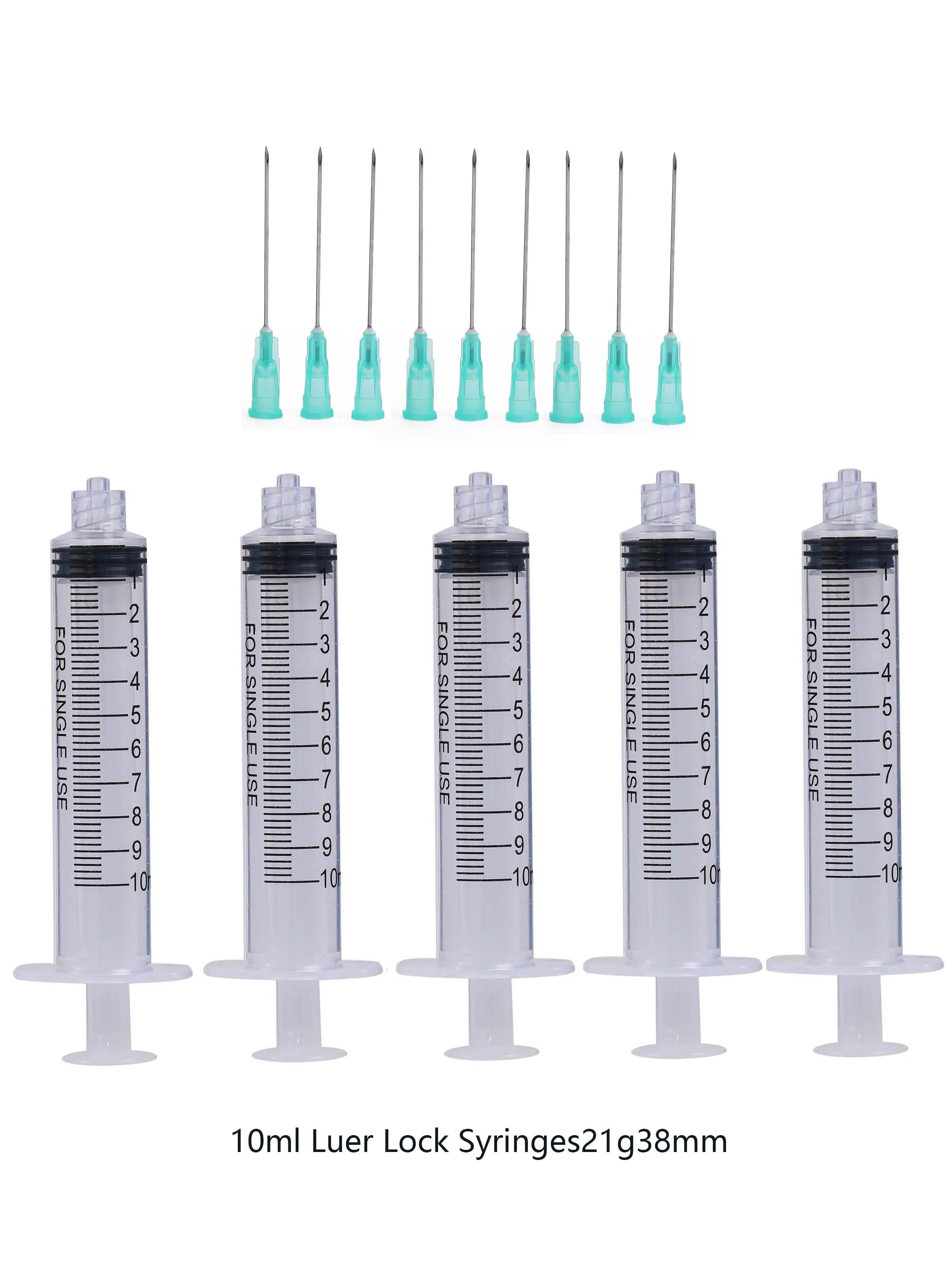 

10ml Luer Lock Syringes+21g16mm+21g32mm+21g38mm Needle Injection Tool Disposable Sterile Individually Packed