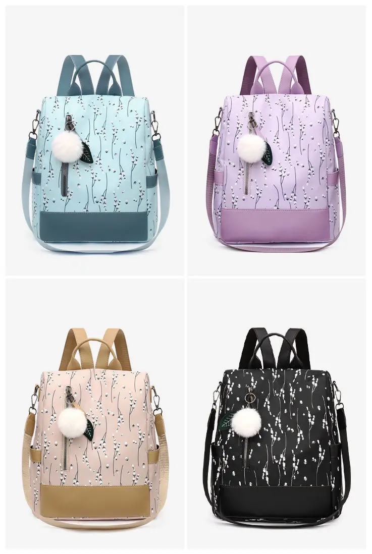 Fashion Flower Print Women Backpack Female Anti-theft Backpacks Casual Ladies School Bag High Quality Large Capacity Backpack