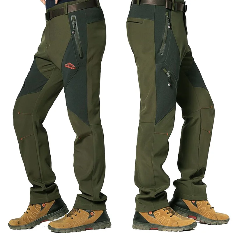 Winter Warm Outdoor Mens Soft shell Tactical Pants Combat Hiking Trousers L-5XL 