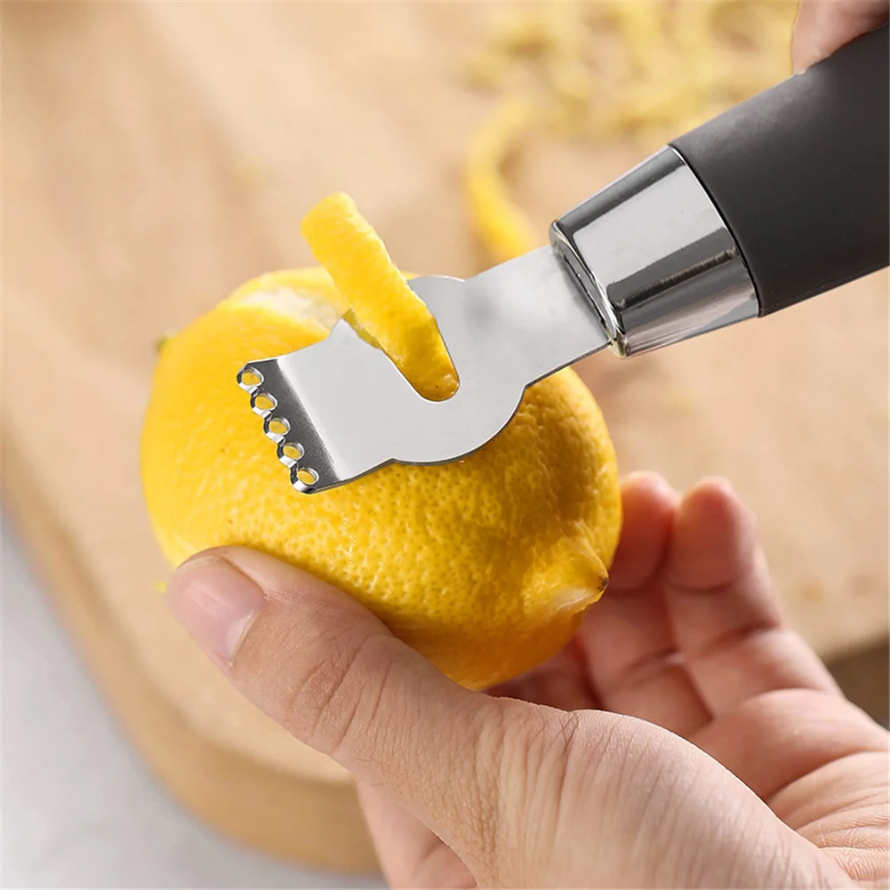 Lemon Zest Peeler for Cocktails Stainless Steel Orange Rind Peeler Tool  Orange Citrus Twist Peeler with Channel Knife MS-339 - AliExpress