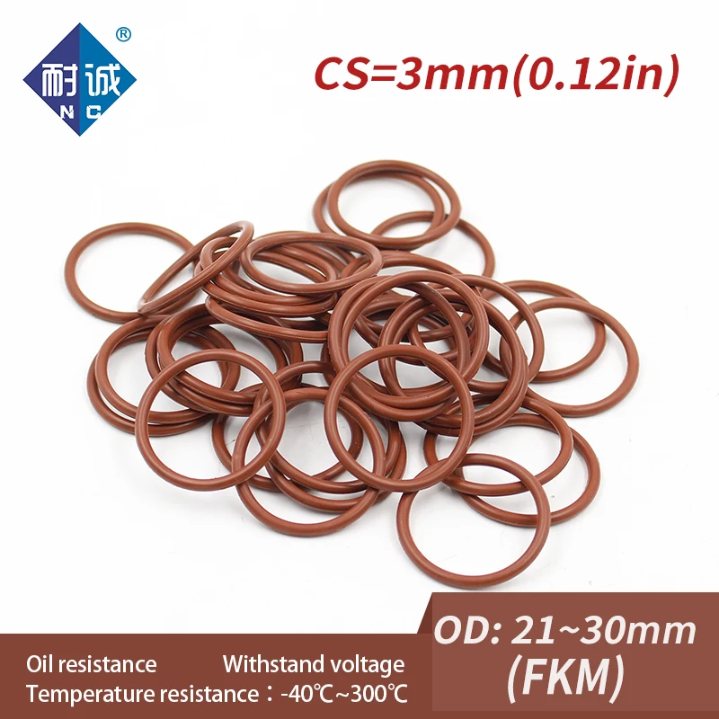 

3 шт./лот фторрезиновое кольцо коричневое FKM уплотнительное кольцо OD21/22/23/24/25/26/27/28/29/30*3 мм резиновое уплотнительное кольцо масляное кольцо топливные прокладки