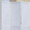 Roundhill Furniture Giyano 4 Panel Screen Room Divider, White 4