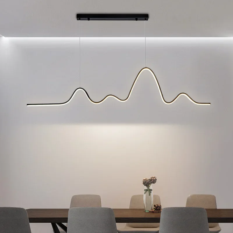 

Nordic Simple Led Dimmable Pendant Lights Dining Table Mountain Design Hang Minimalism Suspend Indoor Home Decor Lamp Fixtures