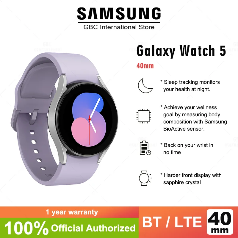 Original Samsung Galaxy Watch 4 Bluetooth Smr860 40mm Smartwatch Watch4 Amoled Display Blood