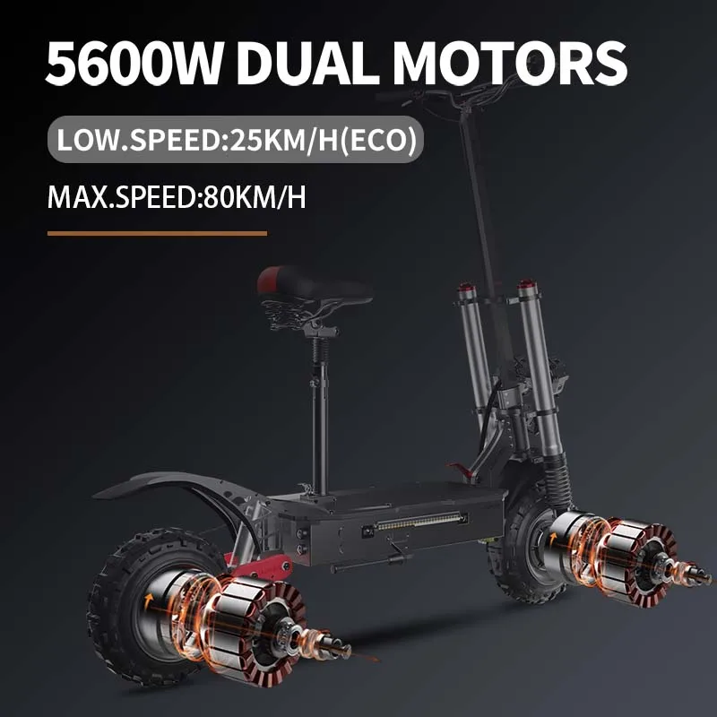 【USA/EU Stock】AJOOSOS X60 Electric Scooter 85km/h Max Speed trotinette &eacute;lectrique 11'' Off Road Tire Folding E Scooter with Seat