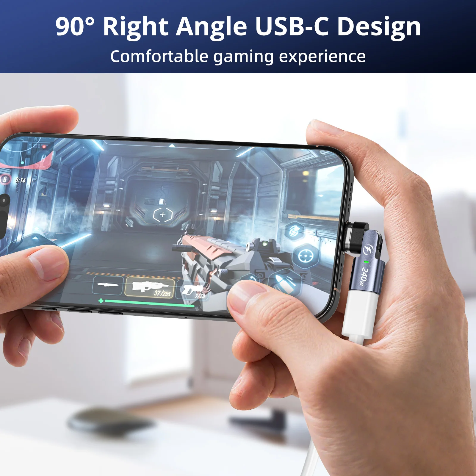 폰켄 USB 타입 C 마그네틱 어댑터 PD 240W 고속 충전 마그넷 컨버터 케이블 접이식 3-in-1 USB C 데이터 어댑터 OTG