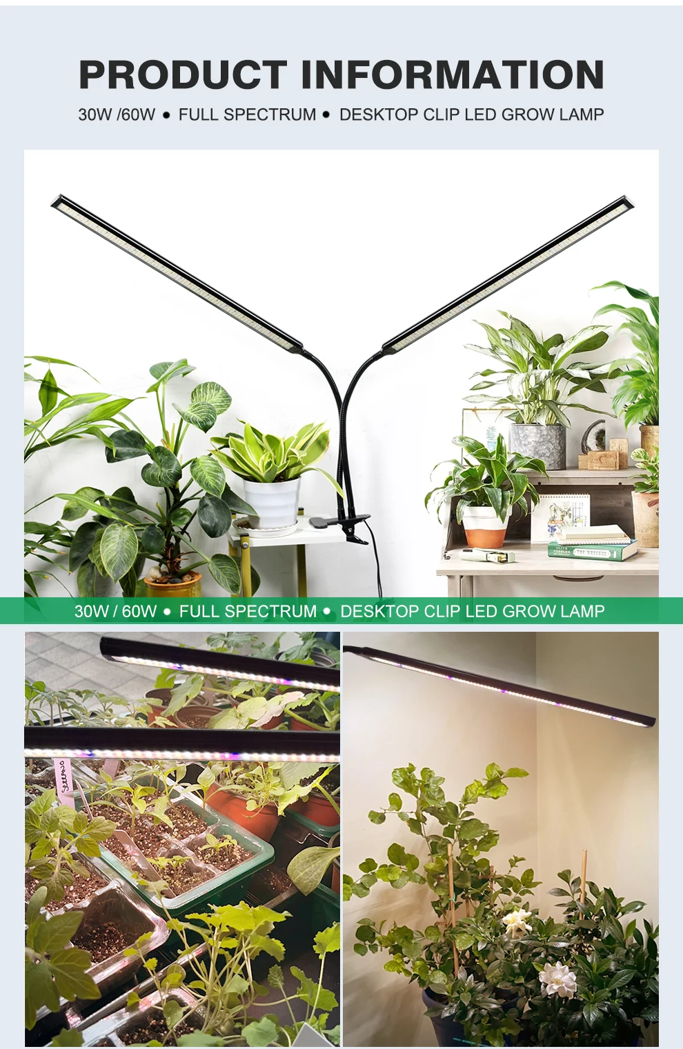 Clip-LED-Pflanzenlampe, Phyto-Lampe, volles Wachstumsspektrum, Gartenbau-Phytolampe mit Steuerung für den Innenanbau von Pflanzen und Blüten – Detail 8