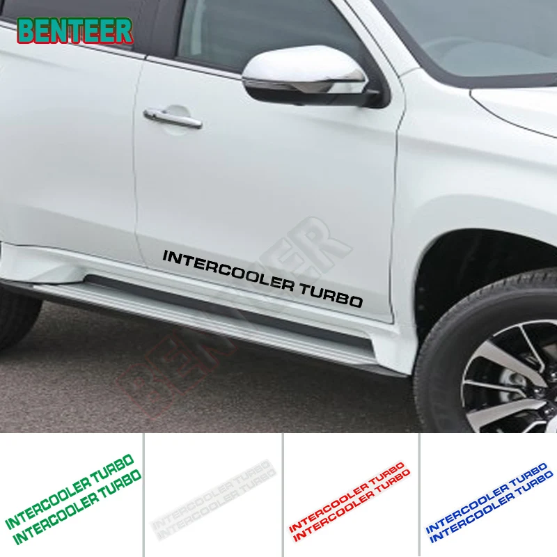 2 Pcs Intercooler Turbo Car Body Sticker Per Mitsubishi Pajero Mk2 V20 Accessori Auto