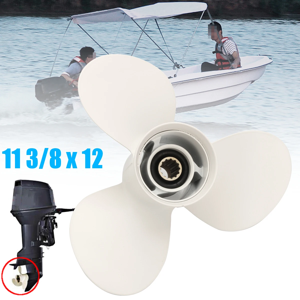 11 3/8 X 12 For 40hp 50hp 60hp For Yamaha 3 Blades Aluminium Propellers Outboard Boat Motors Marine Propeller in stock dji t30 drone foldable propeller 3820 carbon fiber propellers cw