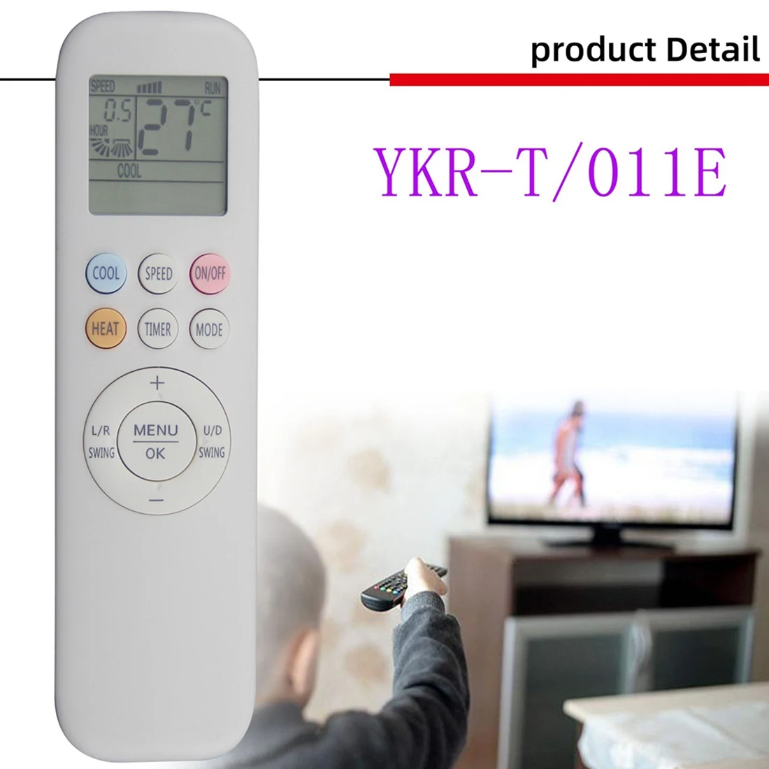 AUX 에어컨 리모컨 교체용 리모컨, 흰색, YKR-T/011E, 신제품