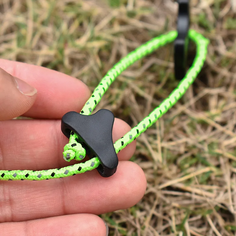 

Tent Rope Fastener Adjuster Outdoor Camping Triangle Non-Slip Hiking Rope Buckles Stopper Tools Adjust Rope Accessories