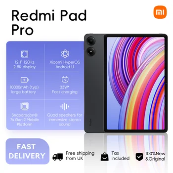 Xiaomi Redmi Pad Pro WIFI 6+128GB Global Version Tablet Snapdragon7s Gen 12.1" 120Hz 2.5K Eye Care Display 10000mAh 33W Charging