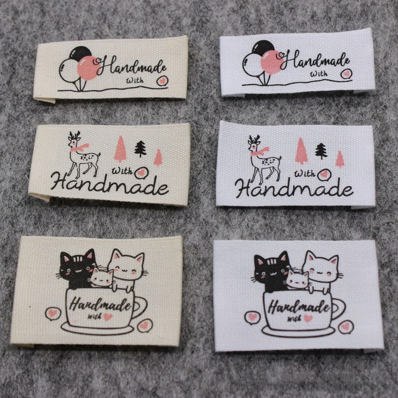 Hand Made With Love Letter Washable Cloth Labels For DIY Sewing ...
