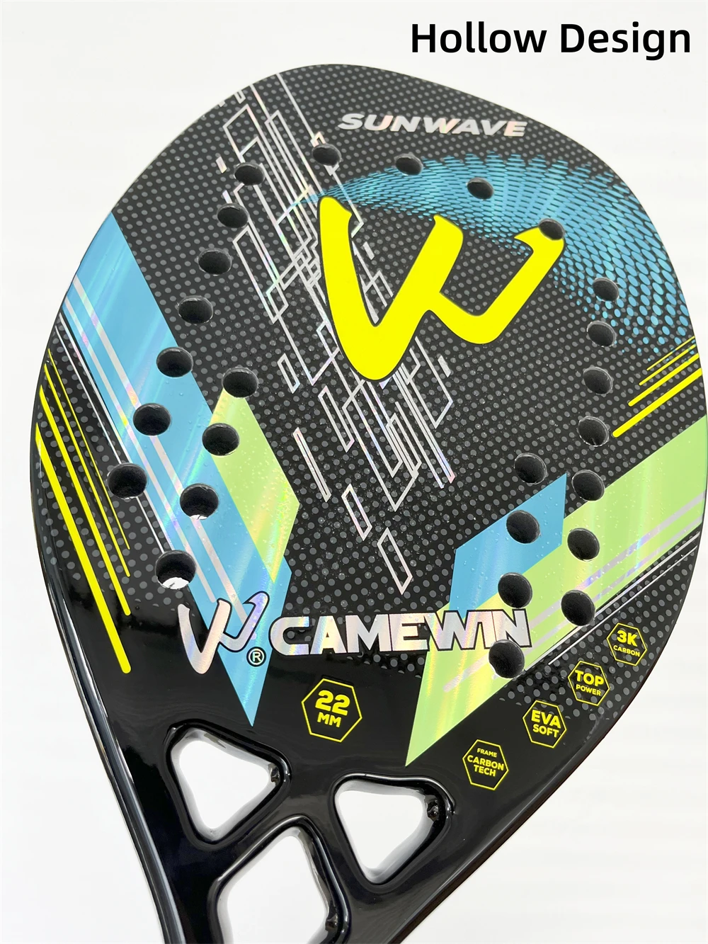Beach Tennis Racket 3K Full Carbon Fiber Rough Surface Outdoor Sports Ball Racket For Men Women Adult Senior Player