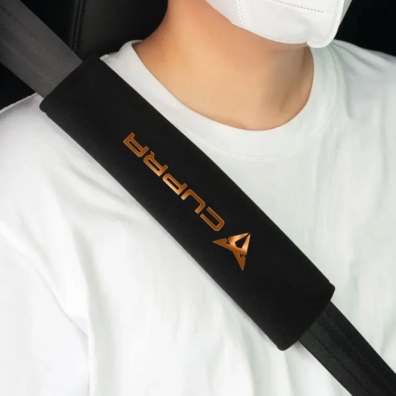 Protezione in pelle per cintura di sicurezza auto, 2 pezzi, per Seat Cupra Ateca Born Leon IBIZA Raval Formentor Terramar - immagine 2