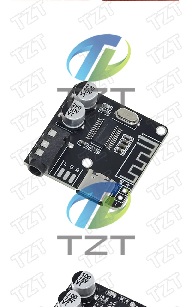 1/5 Stück TZT DIY Bluetooth-5.0 Audio-Board Bluetooth-5.0 MP3 Auto-Audio-Board Stereo-Musikmodul 3,7-5V – Detail 7