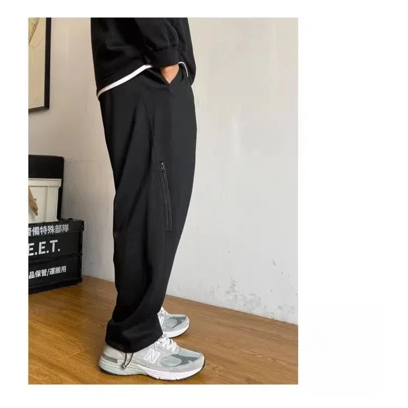 Pantalones Elásticos De Algodón Para Hombre – Con Cordón Y Cremalleras En Bolsillos – Ideales Para Uso Diario, Trabajo O Ocio En Primavera Y Otoño – Tallas M A XXXXL