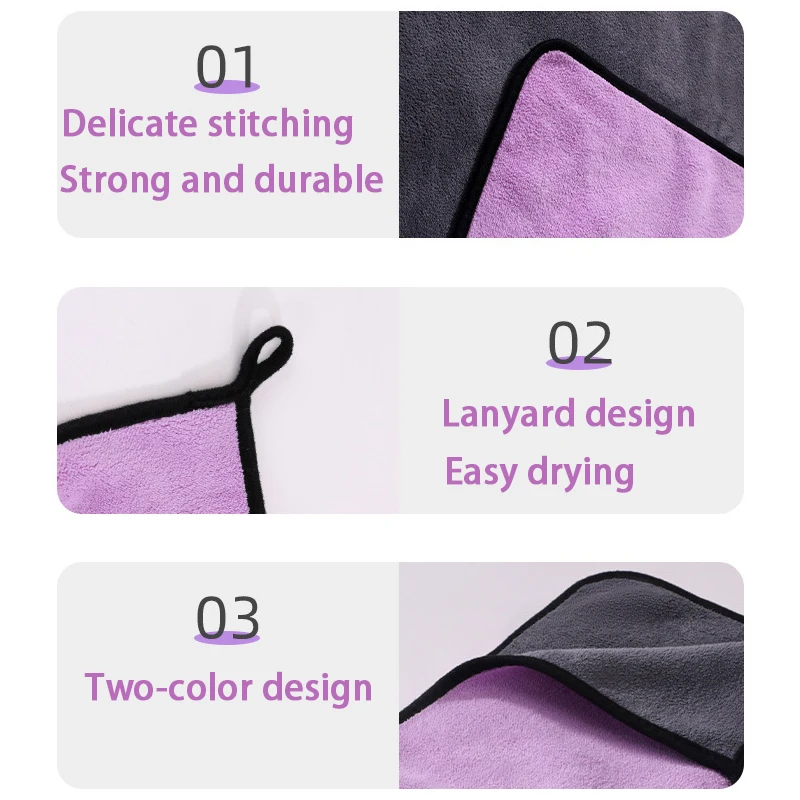 Toalla de secado rápido para mascotas, bata de baño absorbente de fibra suave para gatos, paño de limpieza conveniente para mascotas, accesorios para mascotas - Imagen 5