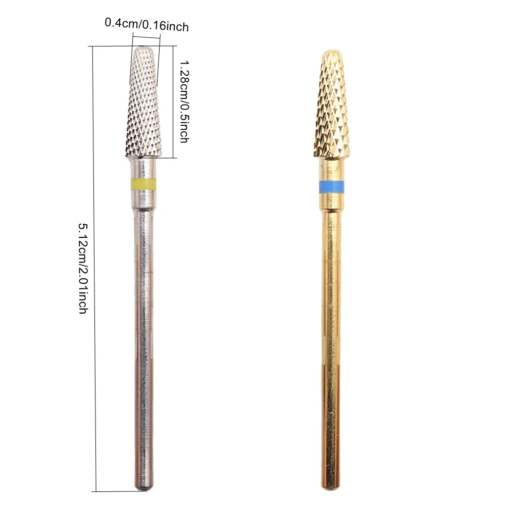 Nail Drill Bits 3/32'' - Typhoon Bits, 2 Way, Carbide Bit (Fine), Fast Remove, Shape & Smooth Acrylic or Gel Nails, Precise Cont - 3