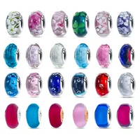 Silver 925 Colorful Flower Series Murano Glass Beads Charm Fit Original Bracelet Murano Glass DIY for Women Jewelry Gift 1