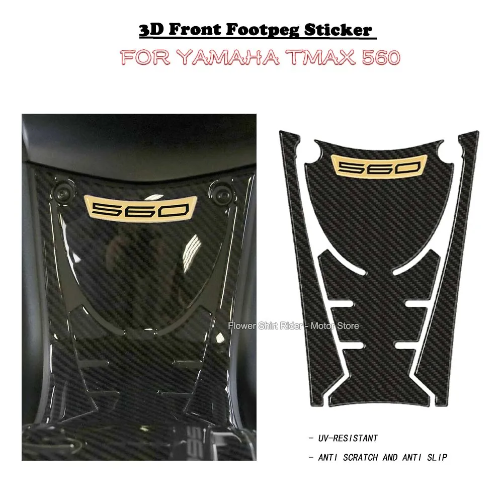 For YAMAHA TMAX 560 2020-2021 Waterproof 3D Gel Resin Sticker Motorcycle Front Footpeg