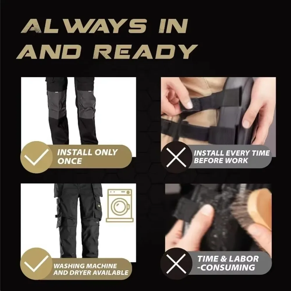 1 pair of simple tactical pants knee pads, made of EVA material, impact resistant, inserted, suitable for work pants