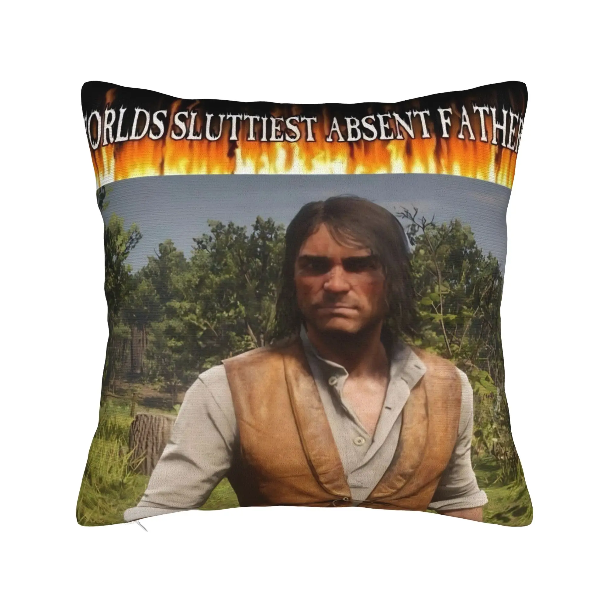 존 마스턴 아서 모건 밈 베개 커버 폴리에스테르 쿠션 커버 장 RDR2 게임 베..