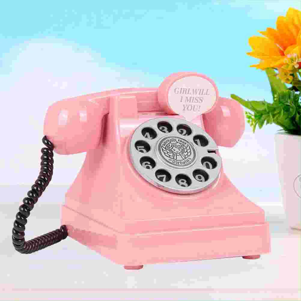 Retro Plastic Simulation Phone Shaped Piggy Bank Coins Banknotes Saving Pot Money Holder For Kids Adults Gift (Pink) 4