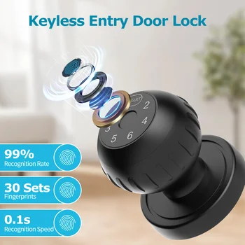 Viladepot Smart Lock Fingerprint Door Lock App Control Passcode Unlock Electronic Touchscreen Keypad Indoor 2