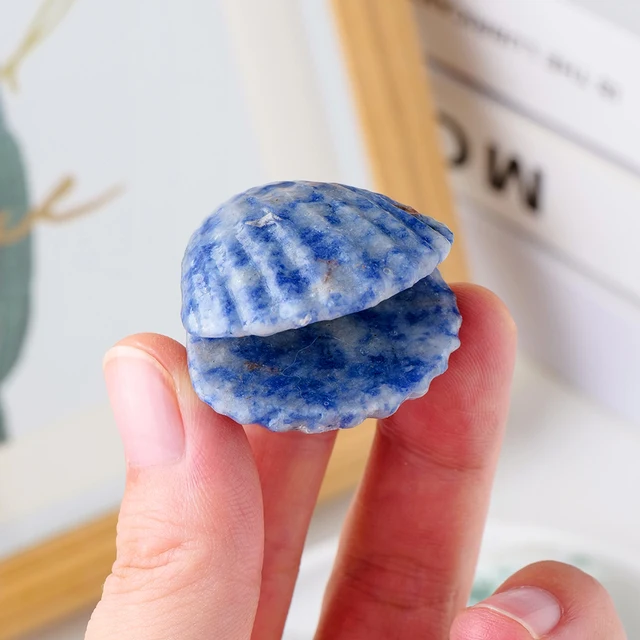 Aranyos 1 Db Természetes Drágakő Kvarc Kézzel Faragott Csiszolt Kagyló Kézműves Szobor Kristály Figura Díszes Dekoráció - Image 4