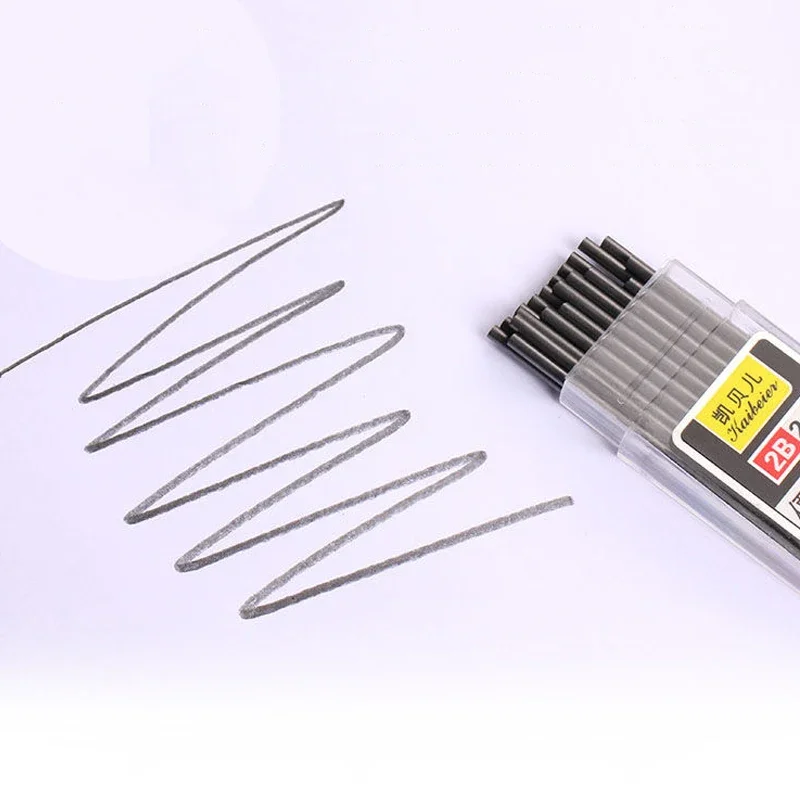 20pcs/bottle 2.0mm Graphite Lead Automatic Pencil Replacement Core 2B Thick Core Mechanical Pencil Refill School Office Refills 5