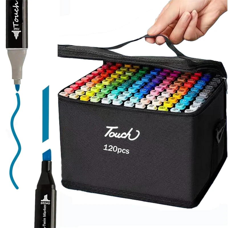 Alcohol Markers Set Coloring Markers for Adults Kids 24-120 Colors Art with Chisel & Fine Dual Tips Drawing