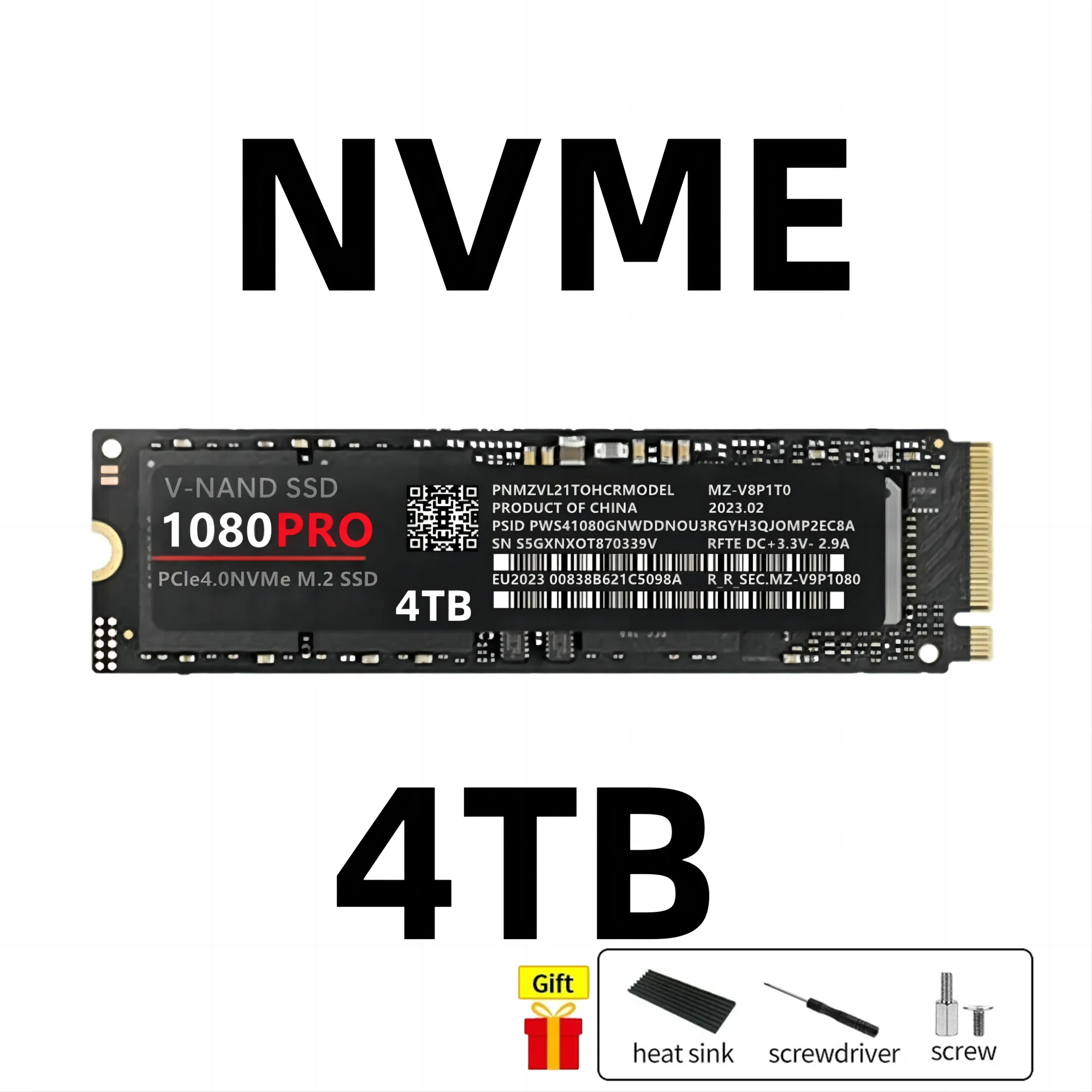 SSD 1080 PRO PCIe 5.0 NVMe 4.0 M.2 2280, Ʈ MLC ǻͿ  ָ Ʈ ϵ ̺, PS5, 4TB, 2TB, 1TB