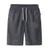 Mens Sports Pocket Solid Drawstring Board Trunk Beach Short Pants Shorts Summer Thin Trousers Zippered Pocket Loose Sweatpants 4