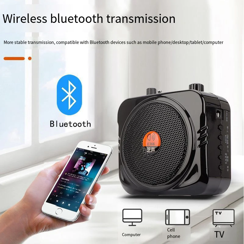 

25W Wired/2.4G Wireless Microphone Bluetooth Speaker Teacher's Classroom Amplifier Speaker Tour Guide's Amplifier TF Card USB