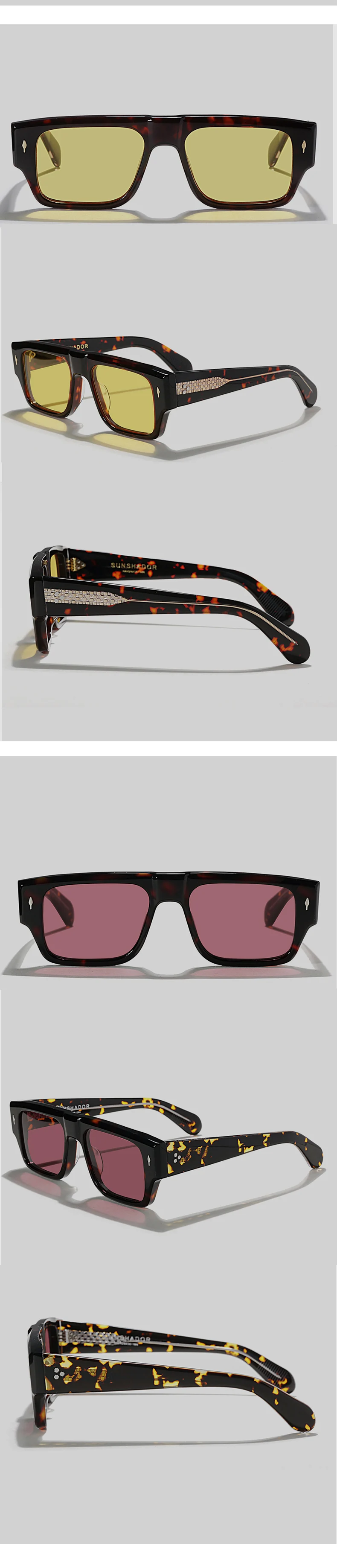 SDEVOTO Quadratische UV400 Sonnenbrille für Männer und Frauen, Tortoiseshell Klassische Brillen, Individuell Gravierbar, Outdoor-Reitbrille, Anti-UV Pro – Detail 11
