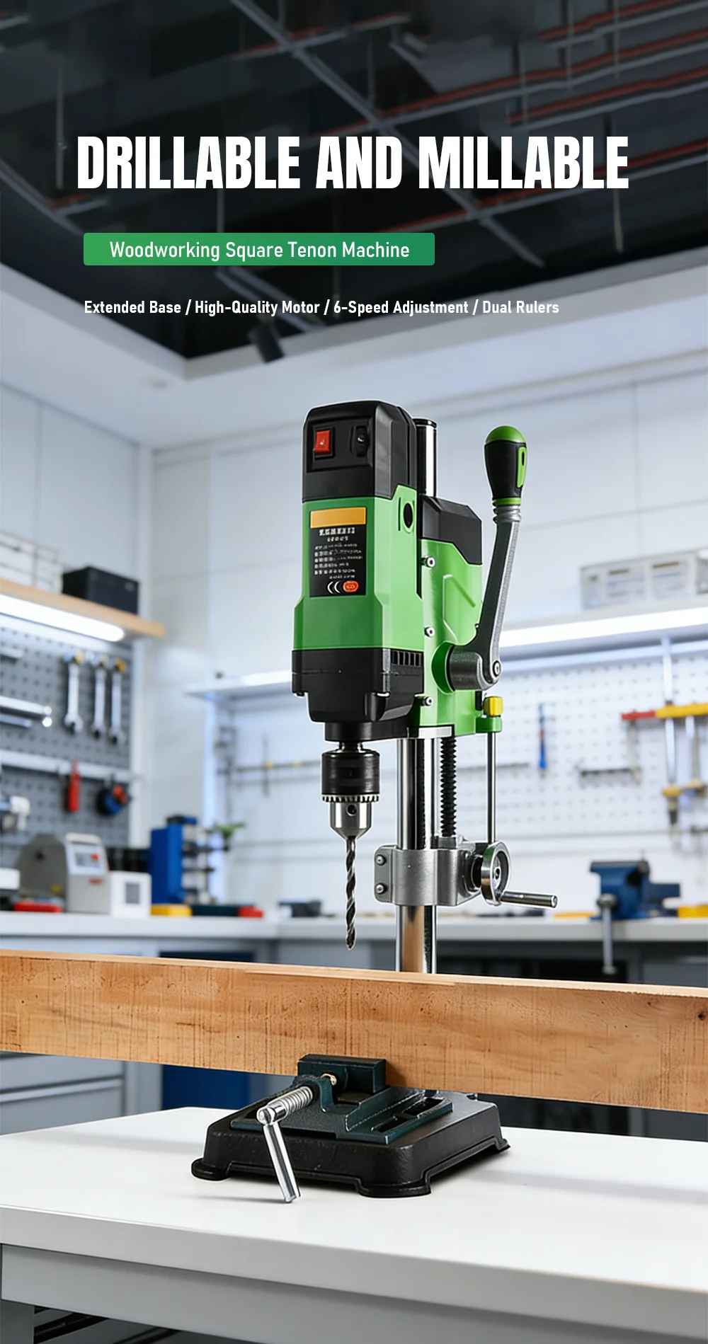 Powerful 800W Mini Drill Press Bench Top Drilling Machine with Drill Bits Kit fo