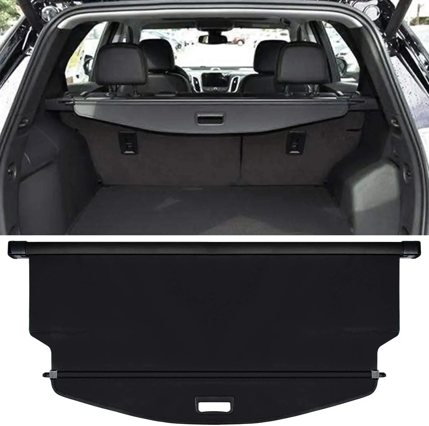 

Chevrolet Equinox GMC Terrain 2019 2020 2021 Retractable Trunk Cargo Security Sunshade Waterproof Custom Fit All Weather (Black)