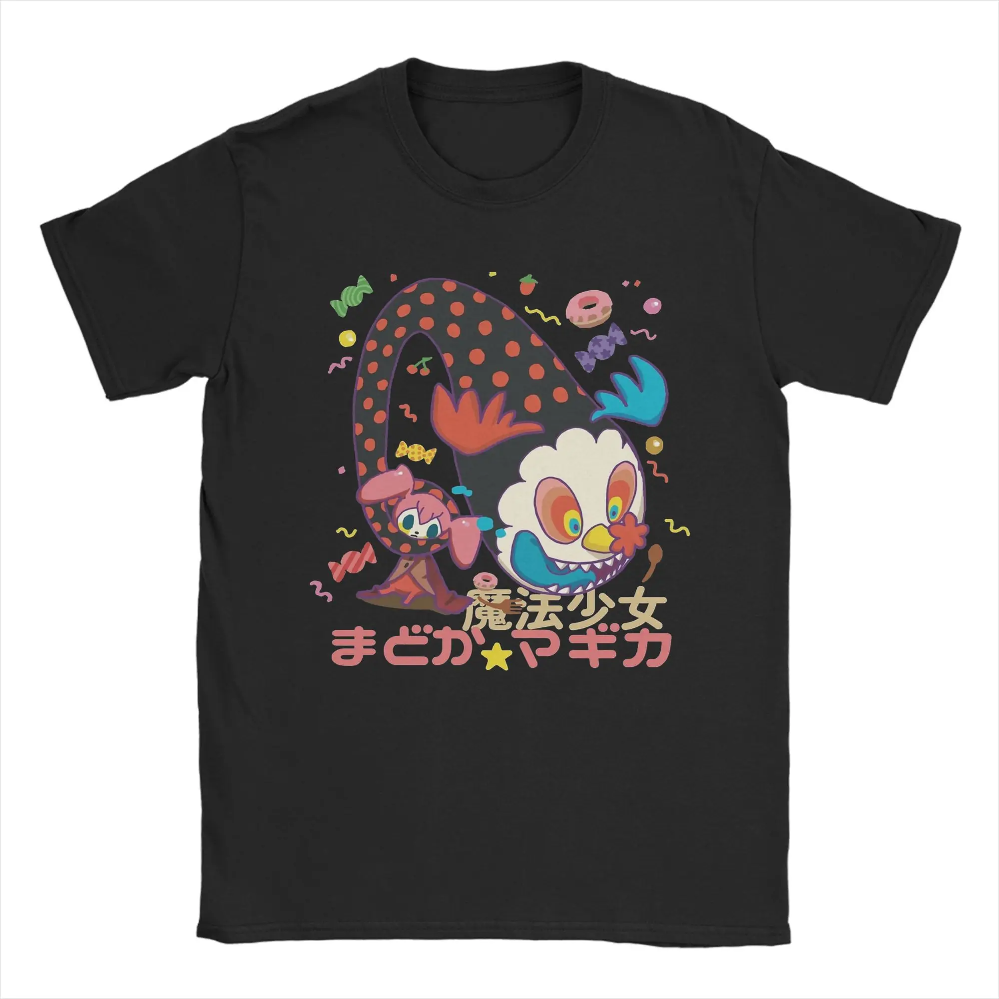 Dessert Witch Charlotte T-Shirt Herren Baumwolle Casual T-Shirts Rundhalsausschnitt Madoka Magica Anime T-Shirts Kurzarm Kleidung Geschenkidee – Detail 1