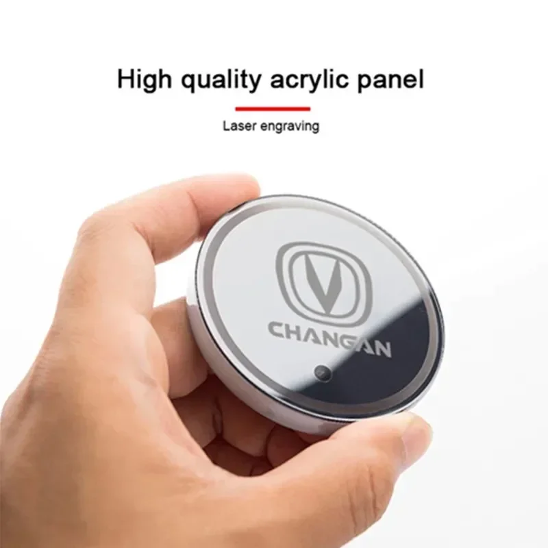7 다채로운 USB 자동차 로고 LED 분위기 조명 컵, 빛나는 코스터 거치대, Changan Uni-k CX70 CS55 CS35 필터 번퍼 Alsvin용