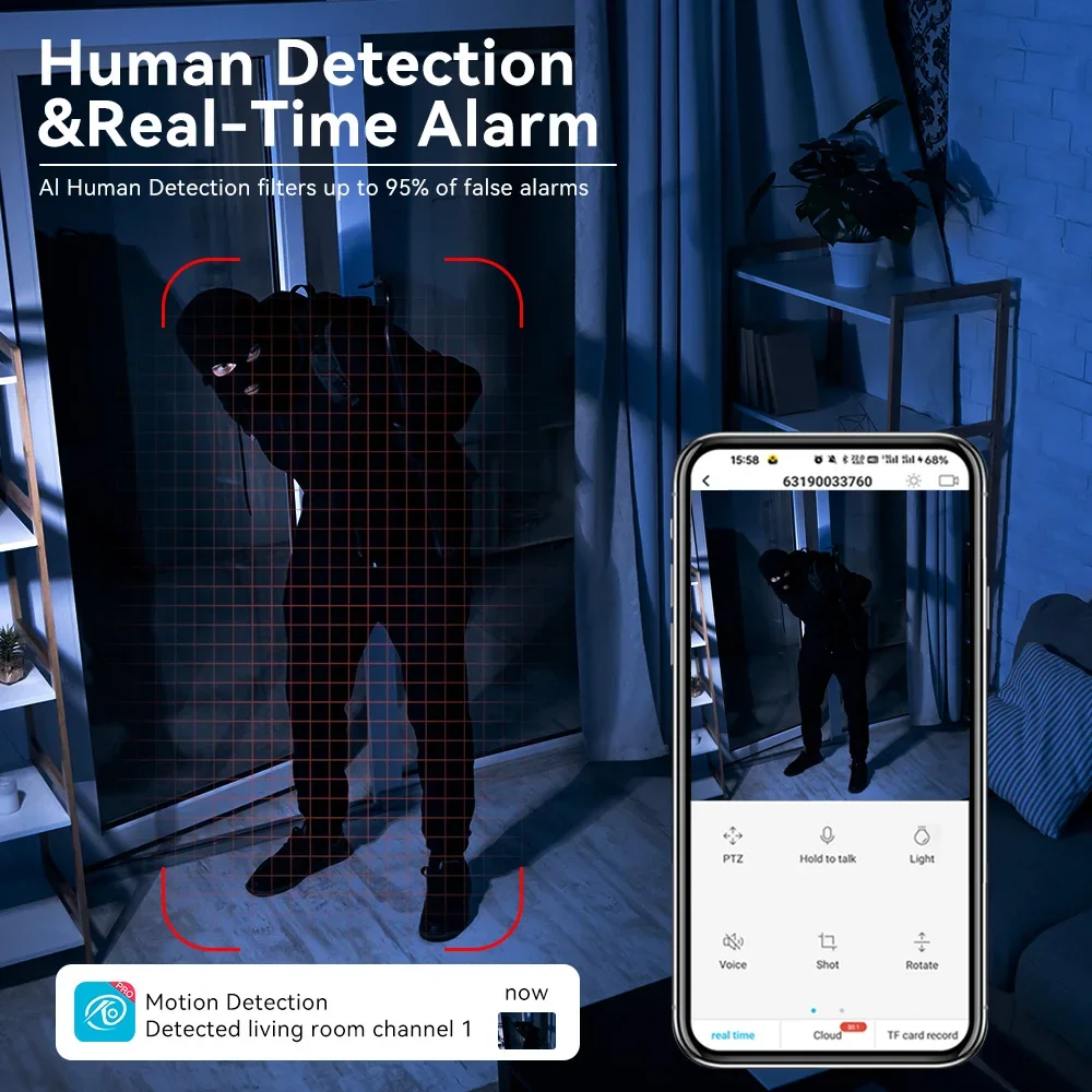 2.4G 8MP Wifi Camera Full Color Night Vision IP Indoor Security Protection Monitor 5X Zoom Home Wireless Track Alarm O-Kam pro 4